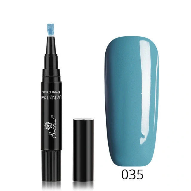 3-in-1 Gel Nail Varnish Pen with Glitter for easy one-step nail art