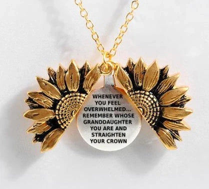 Elegant Sunflower Double-layer Lettering Necklace in various colours