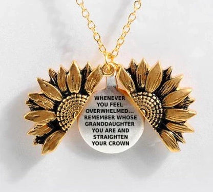 Elegant Sunflower Double-layer Lettering Necklace in various colours