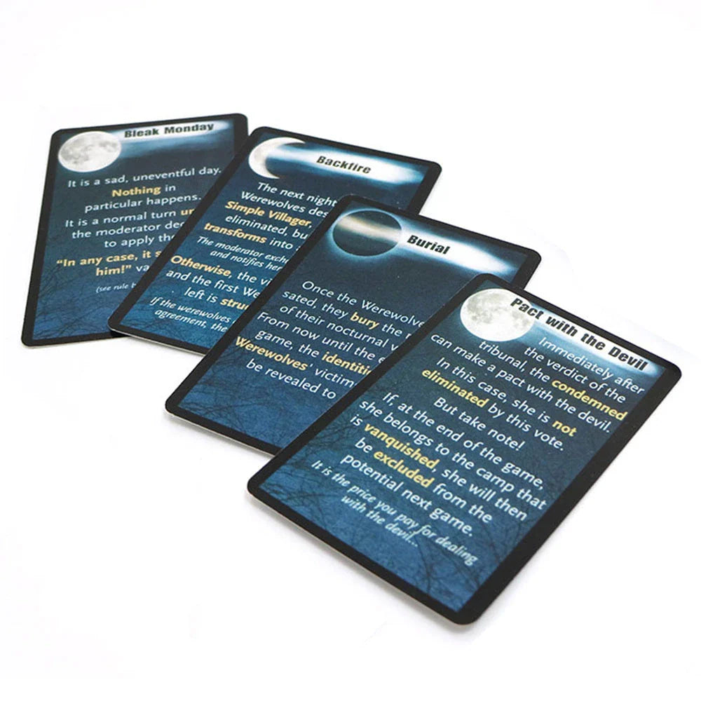 Vibrant Werewolf party board game with English rules for 8-18 players, ages 10 and up