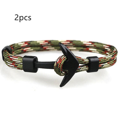 Anchor Bracelet featuring a nautical symbol on a cotton-linen rope