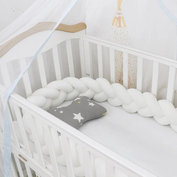 Baby Bumper Bed Braid Knot Pillow Cushion for infant crib safety in various colours
