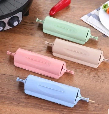 BBQ anti-skid kebab 8 frame protector in green, khaki, blue, and pink