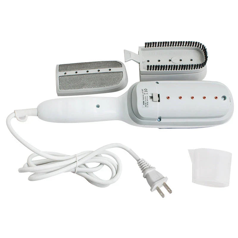 Portable mini steam iron with garment steamer for on-the-go wrinkle removal and dry cleaning