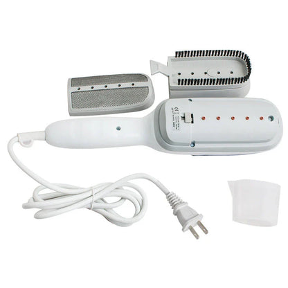 Portable mini steam iron with garment steamer for on-the-go wrinkle removal and dry cleaning