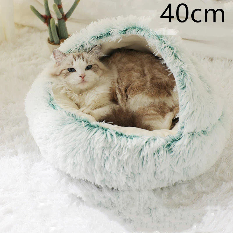 Cozy and comfortable 2-in-1 pet bed for cats and dogs, featuring plush, warm, and soft materials