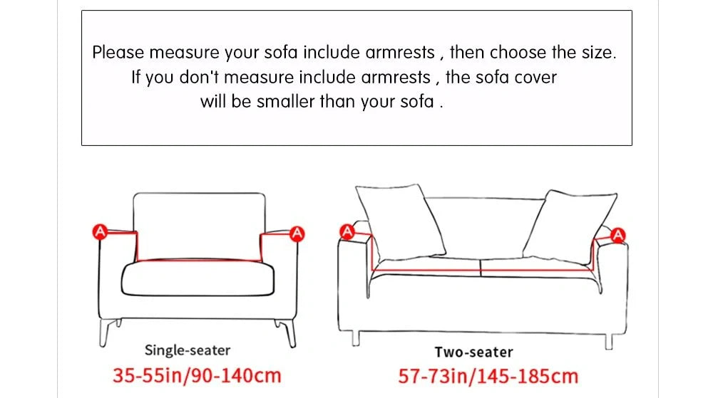 Elastic sofa cover in navy blue with high-density fabric protection