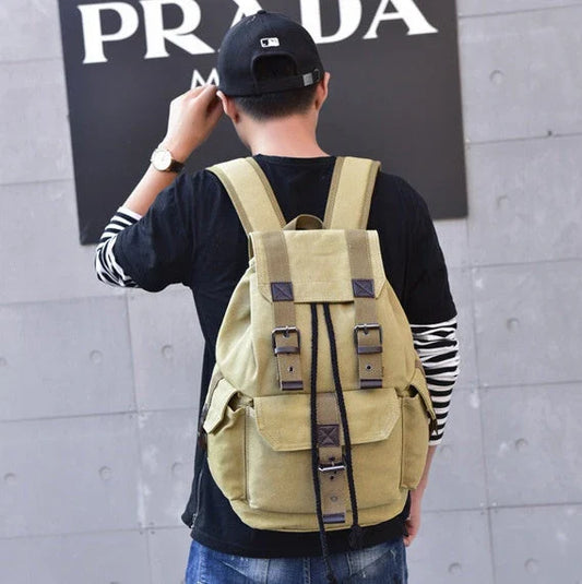 Premium canvas backpack with spacious compartments, comfortable padded straps, and a versatile, stylish design for urban adventures.