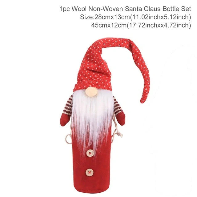Festive Christmas wine bottle socks in vibrant colours, 14cm x 31cm