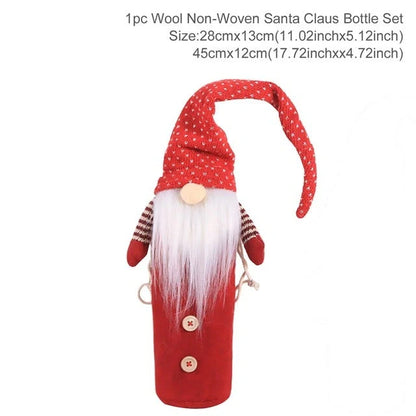 Festive Christmas wine bottle socks in vibrant colours, 14cm x 31cm