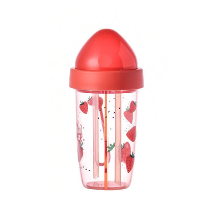 Double straw cup with leak-proof design in vibrant colors