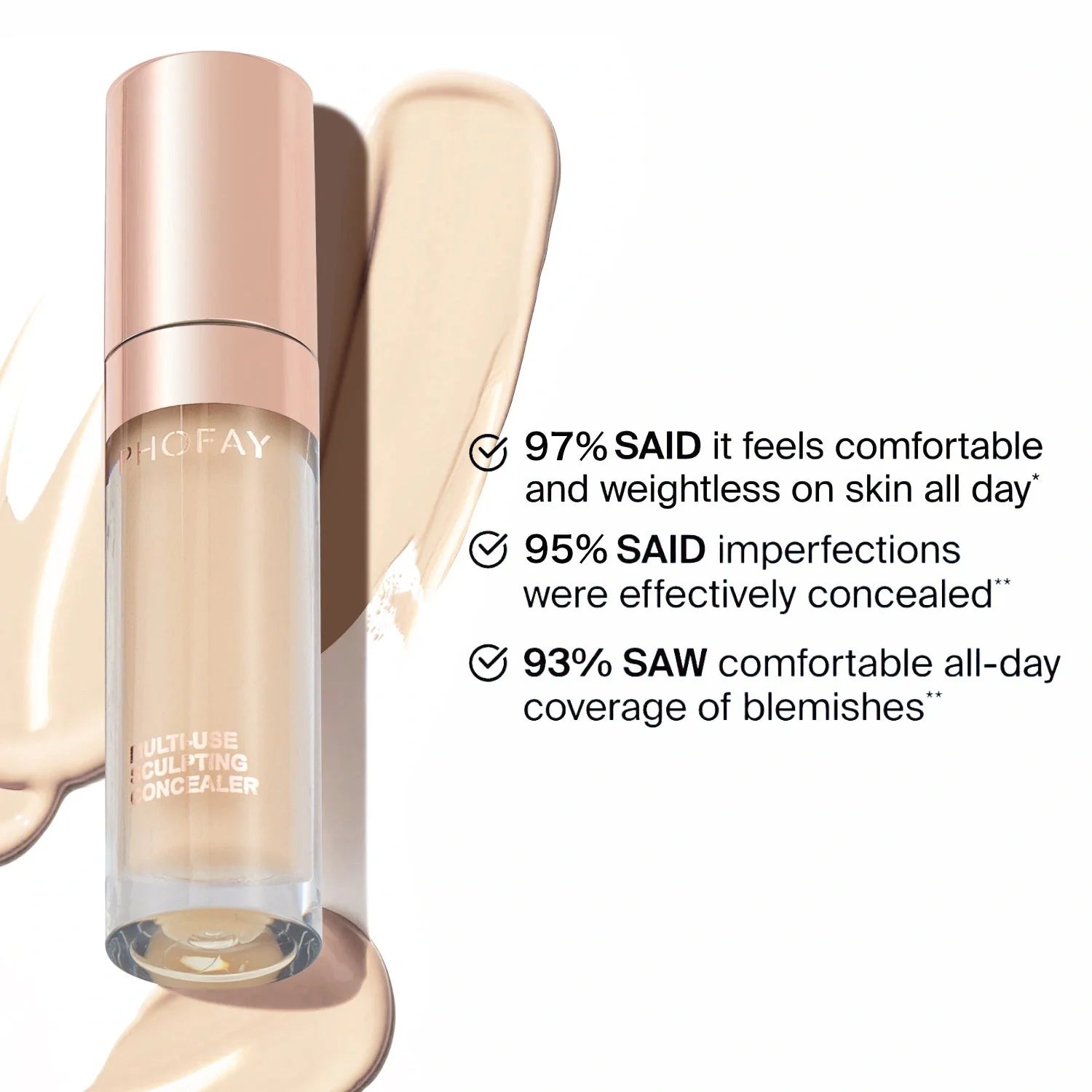 PHOFAY Super Coverage Concealer in various shades for flawless skin coverage