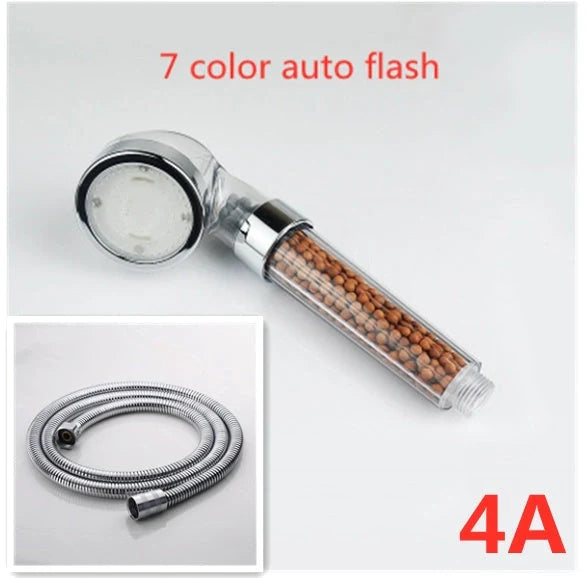 Color Changing LED Shower Head with temperature display and high-pressure flow