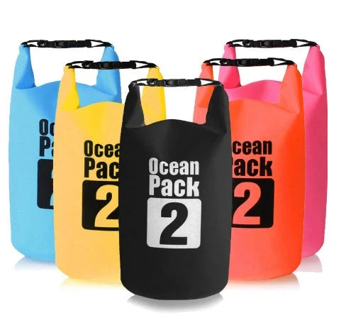 2L waterproof dry bag in various colours for outdoor activities