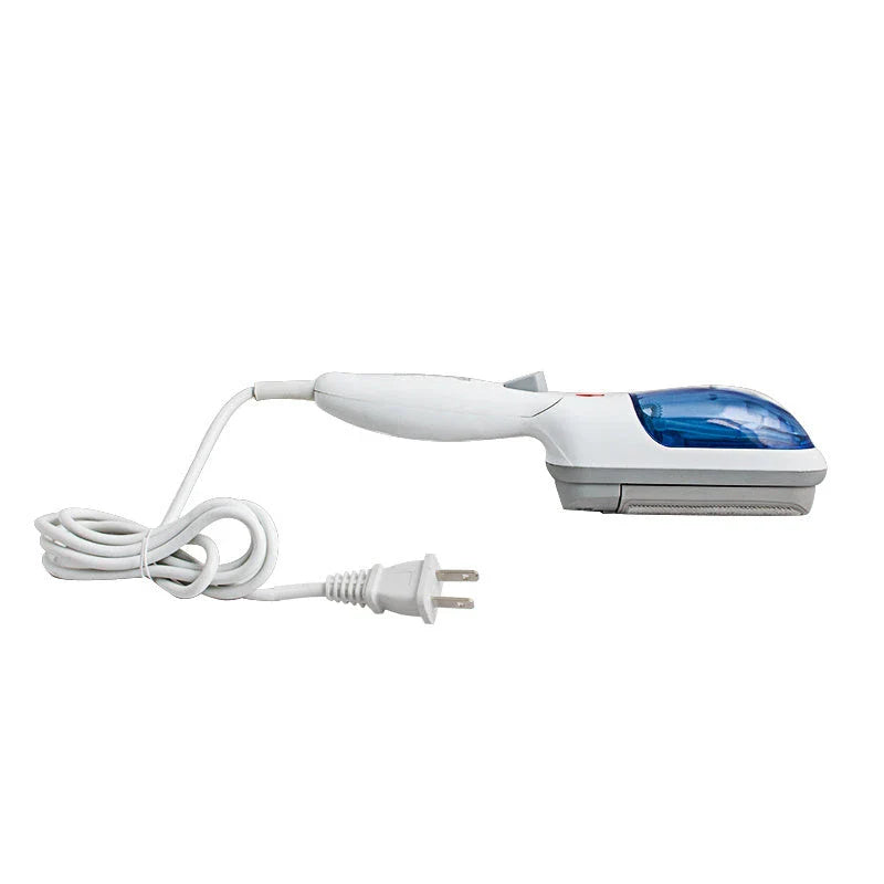 Portable mini steam iron with garment steamer for on-the-go wrinkle removal and dry cleaning