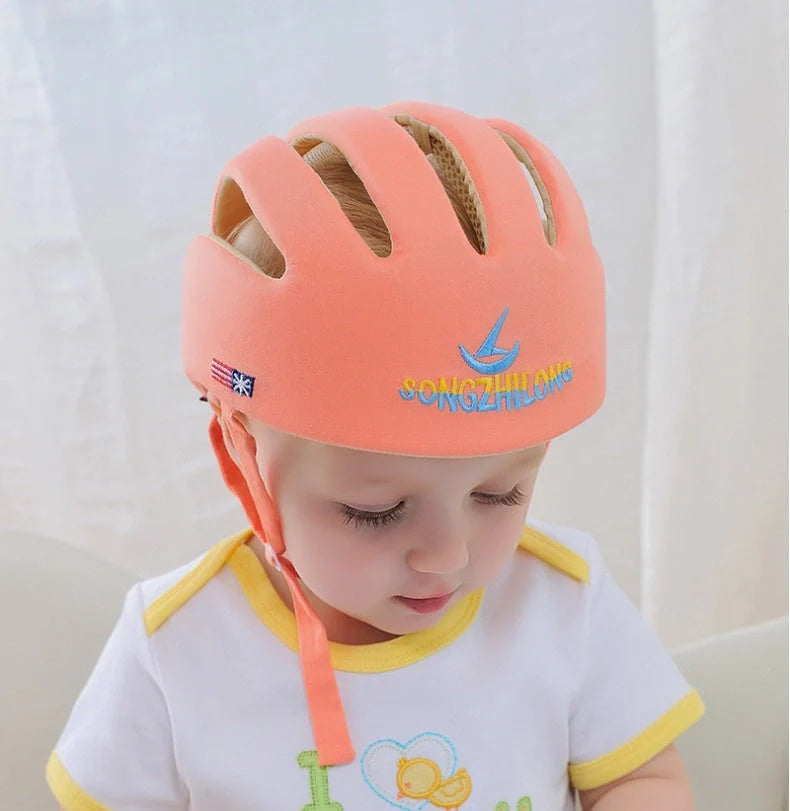 Adjustable baby safety helmet with anti-shock foam for toddlers in various colours