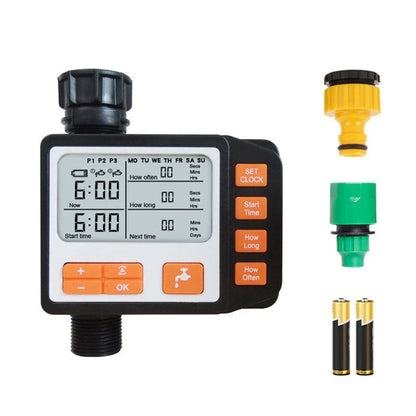 Premium outdoor automatic irrigation timer with 3 customisable watering programs, weatherproof design, and user-friendly controls