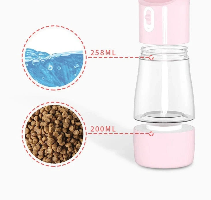 Traveling Out Portable Dog Water Dispenser with food and water compartments
