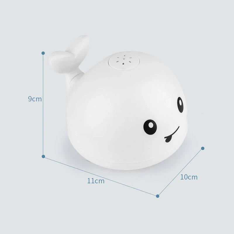 Electric induction whale spray toy for baby bath time with automatic water spray and lights
