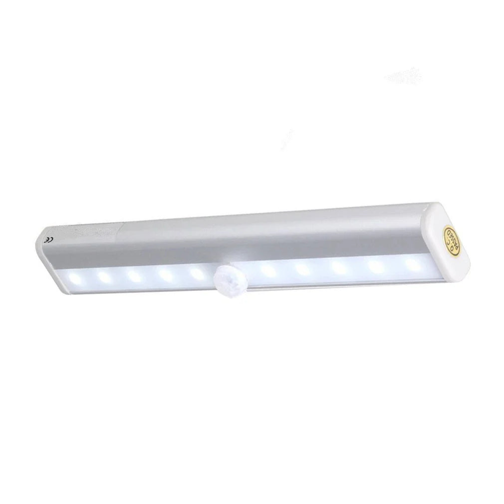 Sleek motion-activated LED cabinet light with infrared sensor for hands-free, energy-efficient illumination
