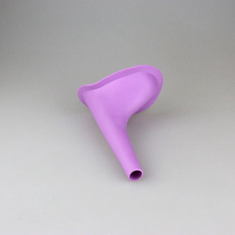 Ladies Standing Urinal in purple, soft flexible silicone for hygienic urination