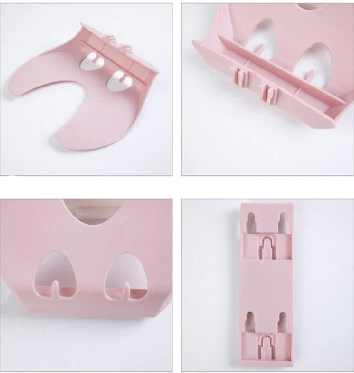 Wall-mounted kitchen organiser with double-layer storage and hooks for utensils