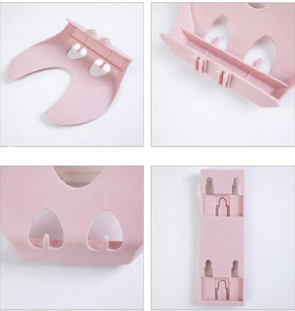 Wall-mounted kitchen organiser with double-layer storage and hooks for utensils
