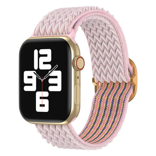 Stylish woven polyester Apple Watch strap with adjustable design and quick-drying properties