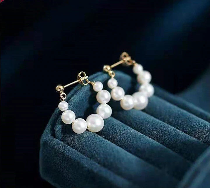 Elegant sterling silver pearl non-piercing clip earrings for women