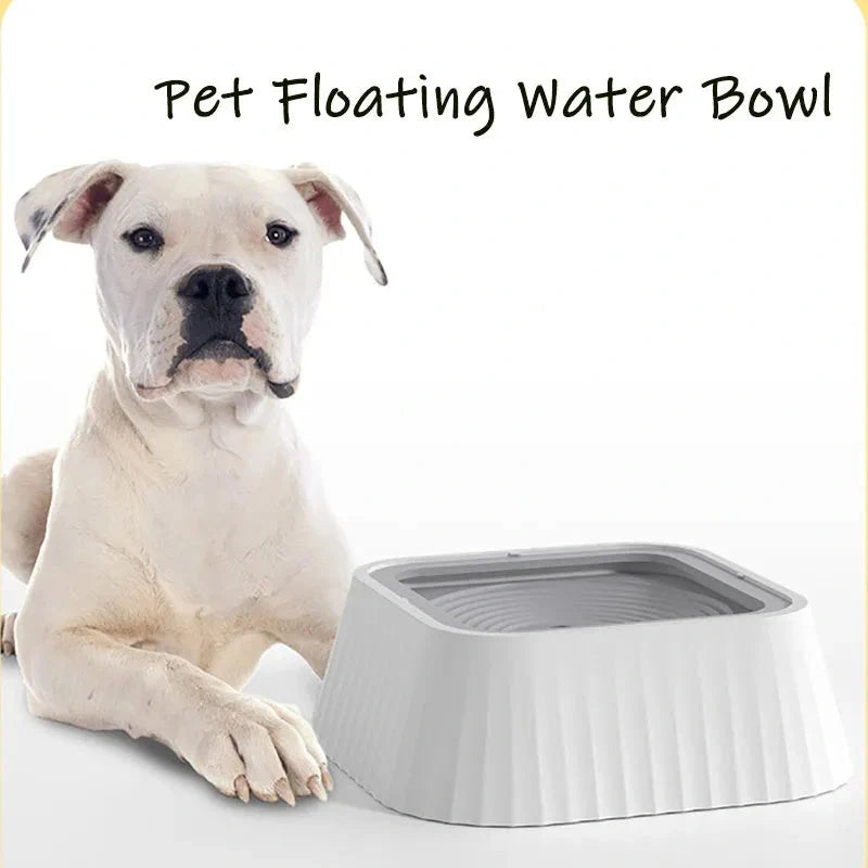 A premium floating pet bowl with a suspended water table design to prevent splashing and keep pets' faces dry