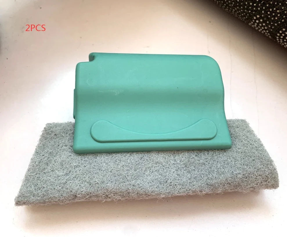 Creative Window Groove Cleaning Gap Brush Slot Cleaner in beige, light grey, and blue