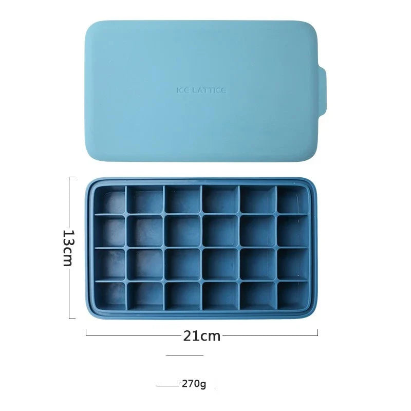 Silicone hexagon-shaped 3D ice cube tray with lid, available in various colours