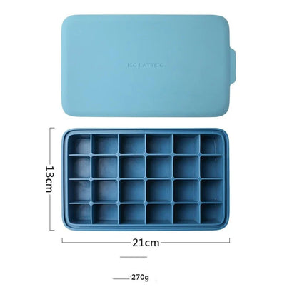 Silicone hexagon-shaped 3D ice cube tray with lid, available in various colours