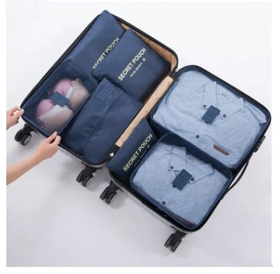 Premium waterproof nylon travel organizer set with mesh panels for easy visibility and organization