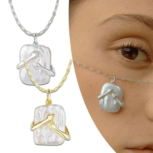 Elegant Baroque Pearl Couple Necklace for Valentine's Day