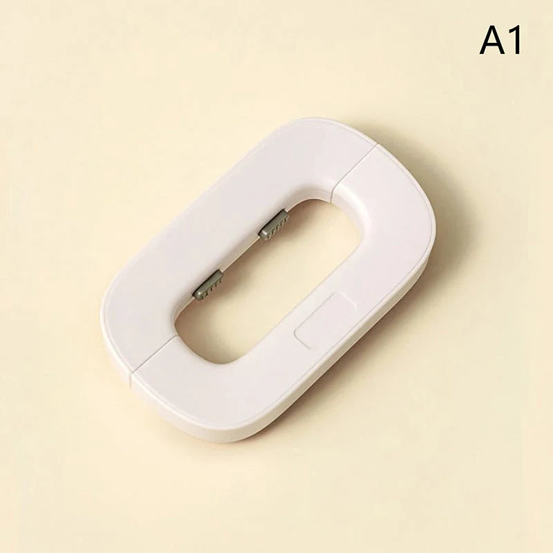 White and grey toddler safety lock for refrigerator doors with easy one-handed operation