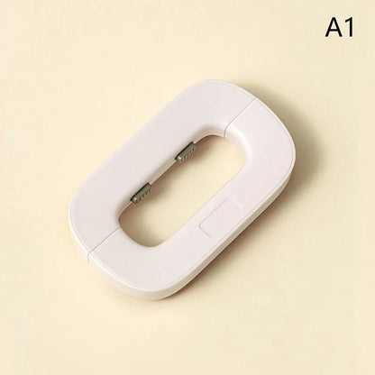 White and grey toddler safety lock for refrigerator doors with easy one-handed operation