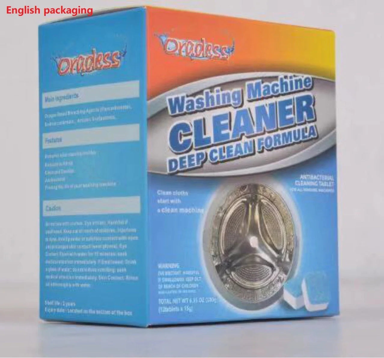 Washing machine cleaner tablets for deep cleaning and odour removal