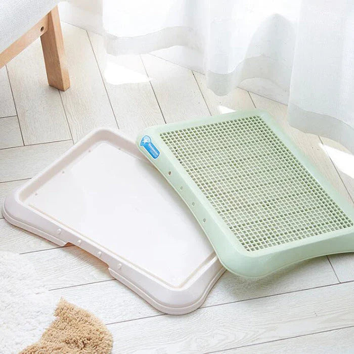 Premium pet toilet in blue, light green, and pink colours for hassle-free puppy training in the UK