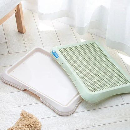 Premium pet toilet in blue, light green, and pink colours for hassle-free puppy training in the UK
