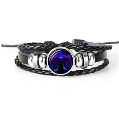 Zodiac Constellation Bracelet with Braided Design for Men, Women, and Kids in Various Colors
