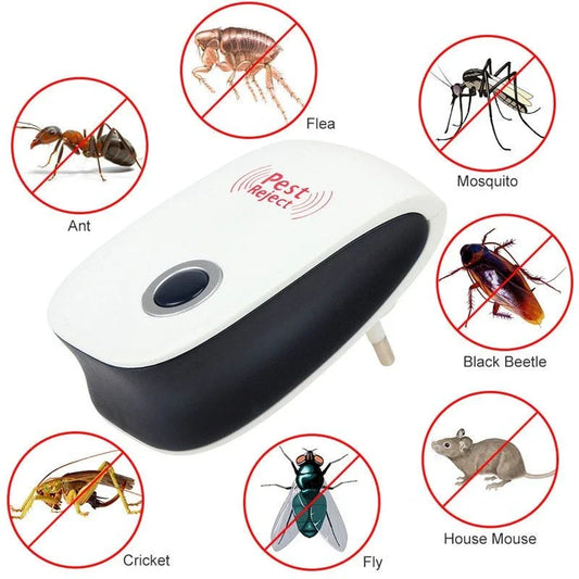 Ultrasonic pest repeller device that effectively repels mosquitoes, insects, and mice using high-frequency sound waves