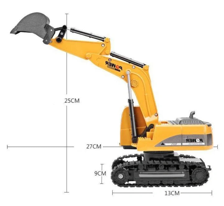Alloy remote control excavator toy with lighting and sound effects for children