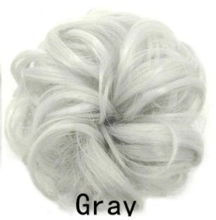 Synthetic wavy curly messy hair bun for women, 12cm diameter, high temperature wire