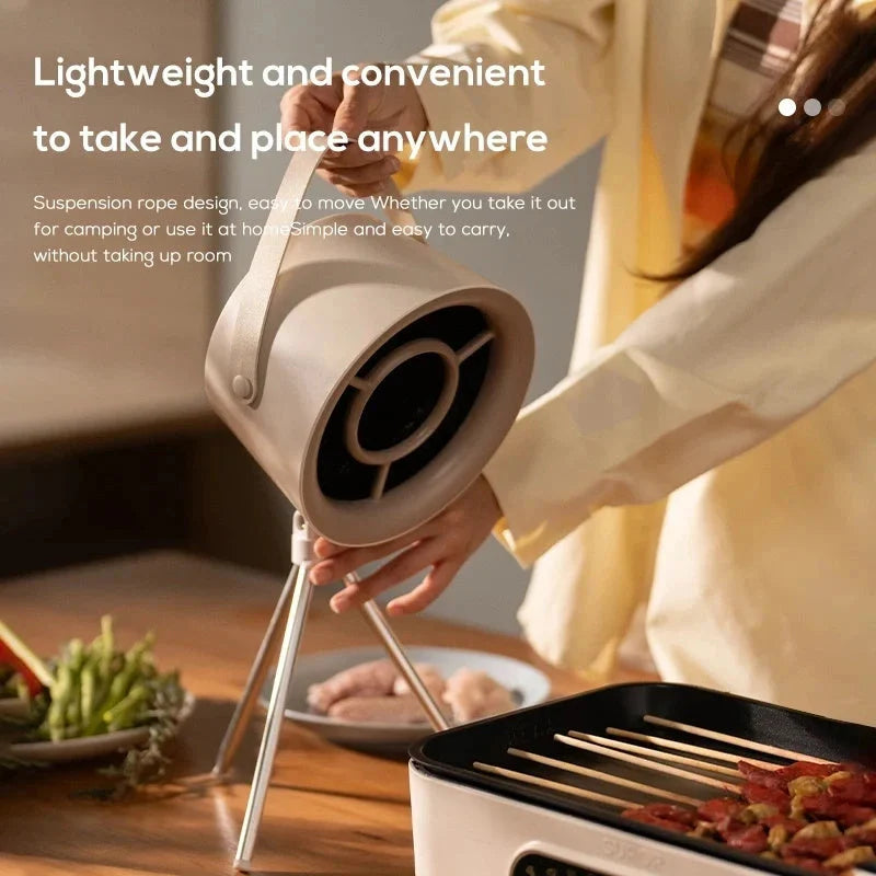 2024 Portable Desktop Exhaust Fan in milky white with USB charging