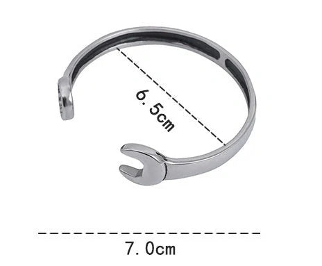 Stainless steel wrench screw bracelet with titanium finish