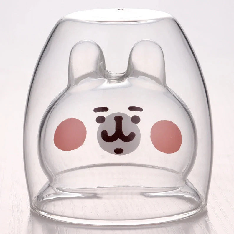3D double-layer panda cup with skull design and festive inner Christmas tree