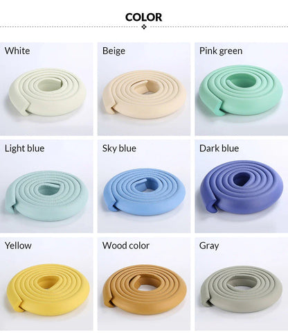 L-shaped furniture edge protector made of thick, soft, and flexible material to absorb impacts and prevent collisions for child safety
