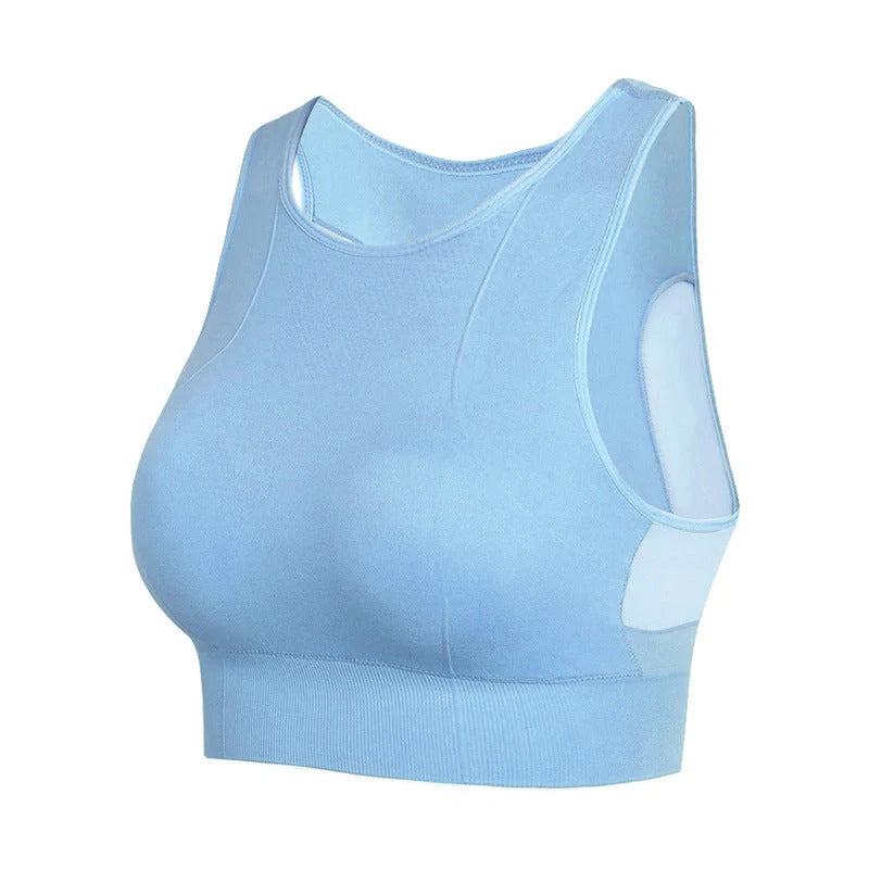 No Underwire Mesh Beauty Back Double-decker Sports Bra in various colors and sizes