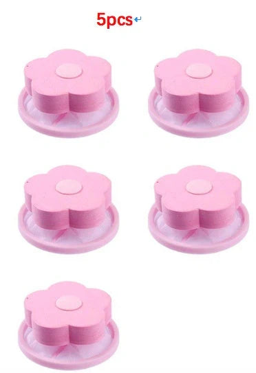 Flower-designed float filter for washing machine hair removal, 9.5cm by 4.0cm